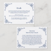 Navy Blue Swirls Detail Behuizing Kaarten | (Voorkant / Achterkant)