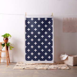 Navy Blue Swiss Cross Modern Pattern Stof