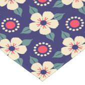 Navy Blue Table Runner met Cream Flowers Korte Tafelloper (Hoek)