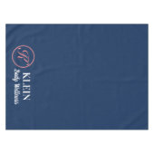 Navy Blue Tafeldoek Met Uw Logo en Tekst Tafelkleed (Voorkant (Horizontaal))