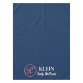 Navy Blue Tafeldoek Met Uw Logo en Tekst Tafelkleed (Voorkant)