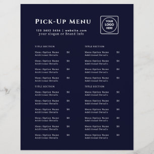 Navy Blue Takeout Logo restaurant op maat Flyer