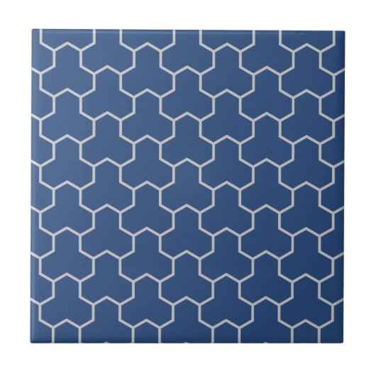 Navy Blue Tri-Hex Tile Tegeltje (Voorkant)