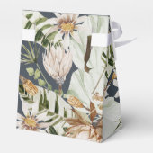 Navy blue tropical modern elegant: de heer en mevr bedankdoosjes (Achterkant)