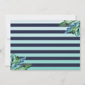 Navy Blue Tropical Pineapple Beach Party foto Bedankkaart (Achterkant)