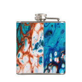 Navy Blue Turquoise Copper Flask Heupfles (Achterkant)