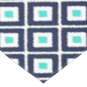 Navy Blue, Turquoise, White Ikat Diamond Tafelkleed (Gekanteld)