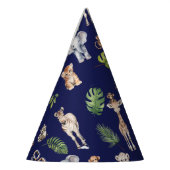 Navy Blue Twee Wild Safari Oerwoud 2e verjaardag Feesthoedjes (Links)