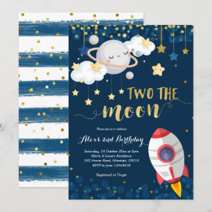 Navy Blue Two - De Verjaardagsuitnodiging van de M Kaart