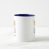 Navy Blue Two Tone Mug Business Logo Nom de l'empl (Centre)
