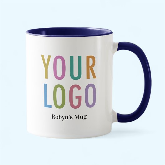 Navy Blue Two Tone Mug Business Logo Nom de l'empl