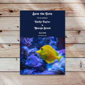 Navy Blue Underwater Zee Fish Kustbruiloft Save The Date