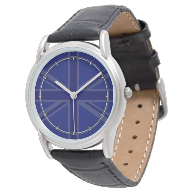 NAvy Blue Union Jack Decor Horloge (Gekanteld)