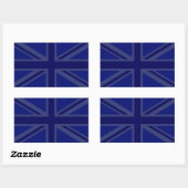 NAvy Blue Union Jack Decor Rechthoekige Sticker (Vel)