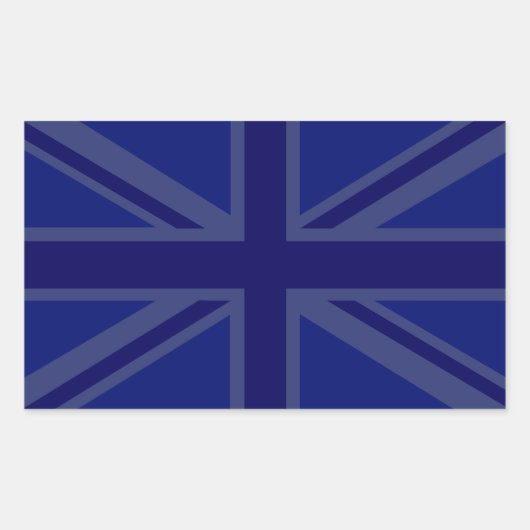 NAvy Blue Union Jack Decor Rechthoekige Sticker (Voorkant)