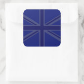 NAvy Blue Union Jack Decor Vierkante Sticker (Tas)