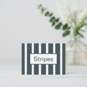 Navy Blue Vertical Stripes Visitekaartje (Staand voorkant)