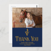 Navy Blue Veterinaire School Afstuderen Dank u Briefkaart (Voorkant / Achterkant)