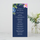 Navy Blue Violet Wedding Program Programma (Staand voorkant)