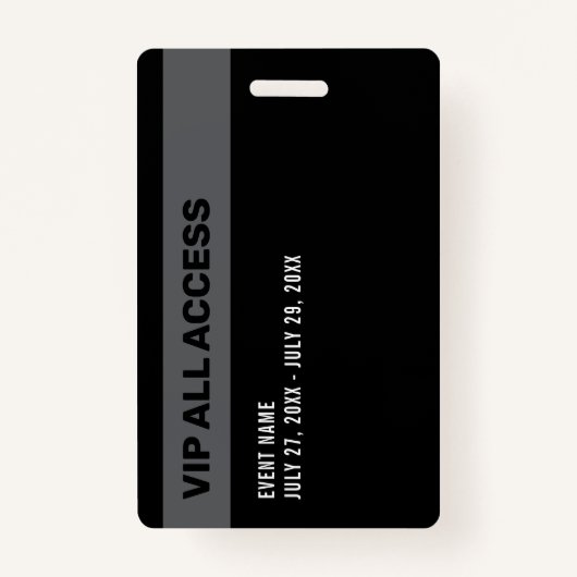 Navy Blue VIP All Access Pass Event ID Badge (Dos)