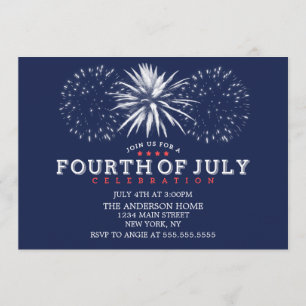 Navy Blue Vuurwerk 4 juli Partij Kaart
