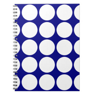 Navy Blue w/ Large White Polka Dots Notitieboek