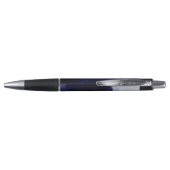 Navy Blue Waterverf Abstract Blush Pink Script Pen (Achterkant)