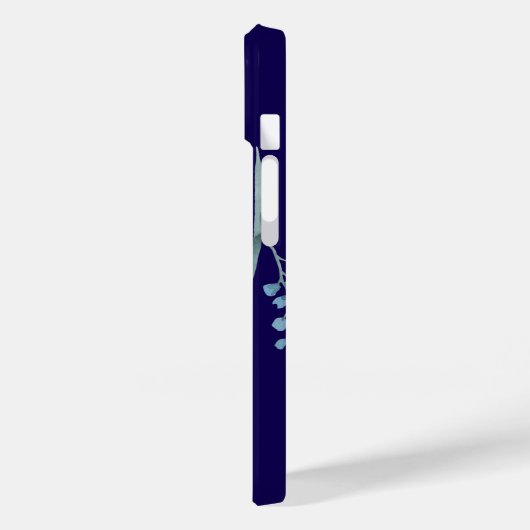Navy Blue Waterverf Blossom Case-Mate iPhone Case (Achterkant / Links)