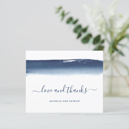 Navy Blue Waterverf Budget Weddenschap Hartelijk d (Staand voorkant)