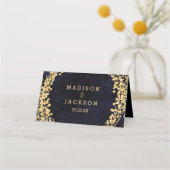 Navy Blue Waterverf & gouden zittafel nummer (Achterkant)