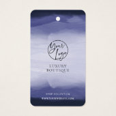 Navy Blue Waterverf Kleding Hang Label Label Visitekaartje (Voorkant)