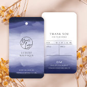 Navy Blue Waterverf Kleding Hang Label Label Visitekaartje