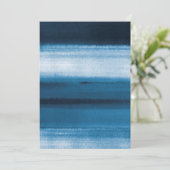 Navy Blue Waterverf Ombre Kaart (Staand voorkant)