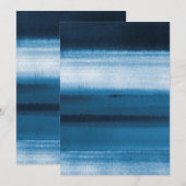 Navy Blue Waterverf Ombre Kaart (Voorkant / Achterkant)
