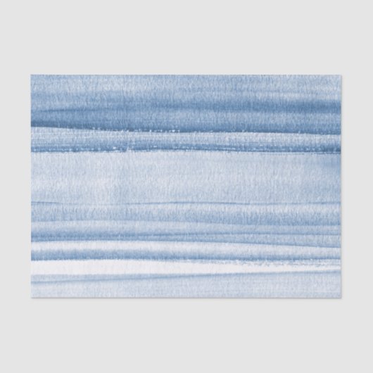 Navy Blue Waterverf Ombre Tissue Paper Tissuepapier (Voorkant)