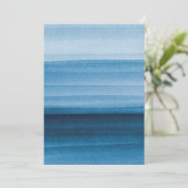 Navy Blue Waterverf Ombre Uitnodiging (Staand voorkant)