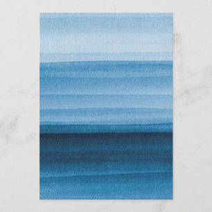 Navy Blue Waterverf Ombre Uitnodiging