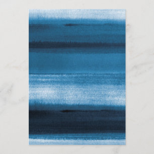 Navy Blue Waterverf Ombre Uitnodiging
