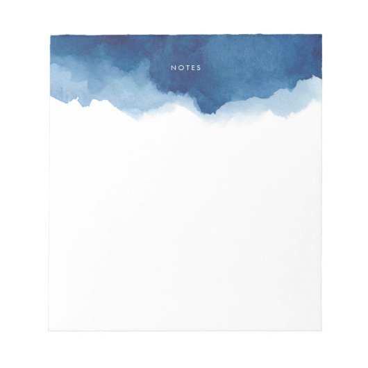 Navy Blue Waterverf Splash - Aangepast notebook Notitieblok (Voorkant)