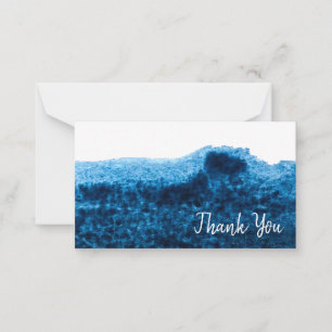 Navy Blue waterverf swish Notitiekaartje