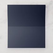 Navy Blue Waterverf Wedding Floral Place Card (Binnenkant ongevouwen)