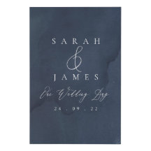 Navy Blue Waterverf Wedding Welcome Sign