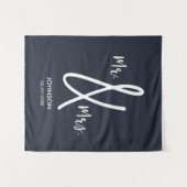 Navy Blue Wedding Backdrop Custom Nautical Mr Mrs. Wandkleed (Voorkant (horizontaal))