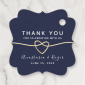 Navy Blue Wedding Bedankt Bedankjes Labels (Achterkant)