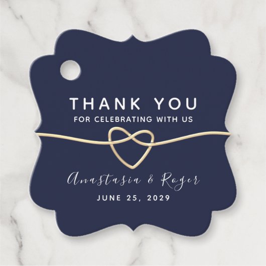 Navy Blue Wedding Bedankt Bedankjes Labels (Voorkant)