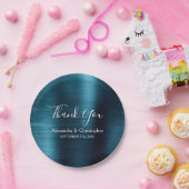 Navy Blue Wedding Bedankt Papieren Bordje (Feest)