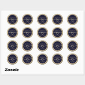 Navy Blue Wedding Bedankt Ronde Sticker (Vel)