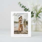 Navy Blue Wedding Dank u kaarten Foto Minimalist (Staand voorkant)