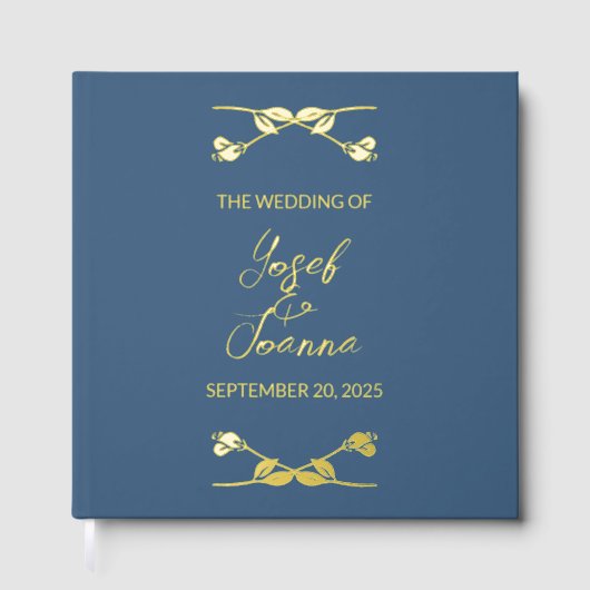 Navy Blue Wedding Gastenboek (Voorkant)