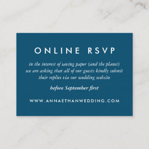 Navy Blue Wedding Online RSVP-kaart Informatiekaartje